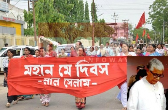 Communists celebrate May Day  : Anti-Capitalist Manik Sarkar fails to create 'Equal Society' in 2 decades : Agriculture falls, GDP growth 0 %, unemployment rate 7.2 lakhs